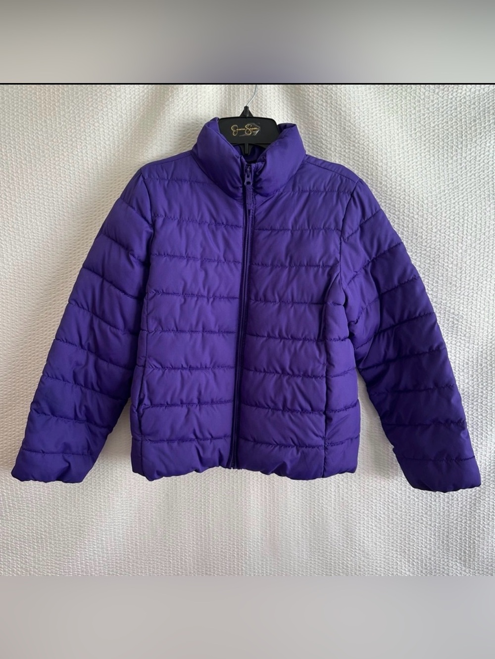 PLACE Purple Puffer Winter Jacket Quilted Zip Up Coat Cold Weather Girls 10/12